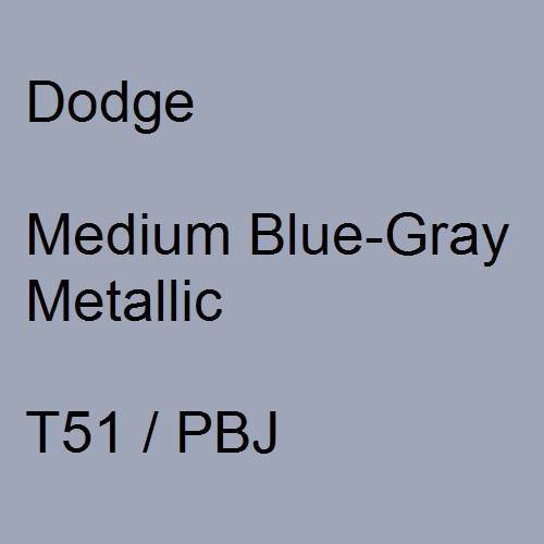 Dodge, Medium Blue-Gray Metallic, T51 / PBJ.